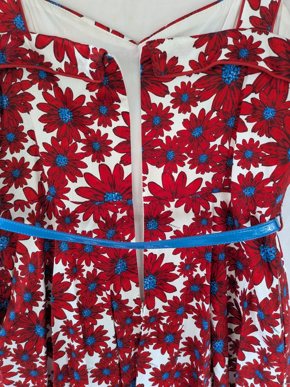 Review x Bromley Dress Red Floral Fit Flare Retro Pinup Wedding Plus Size 16 — photo 15 of 16
