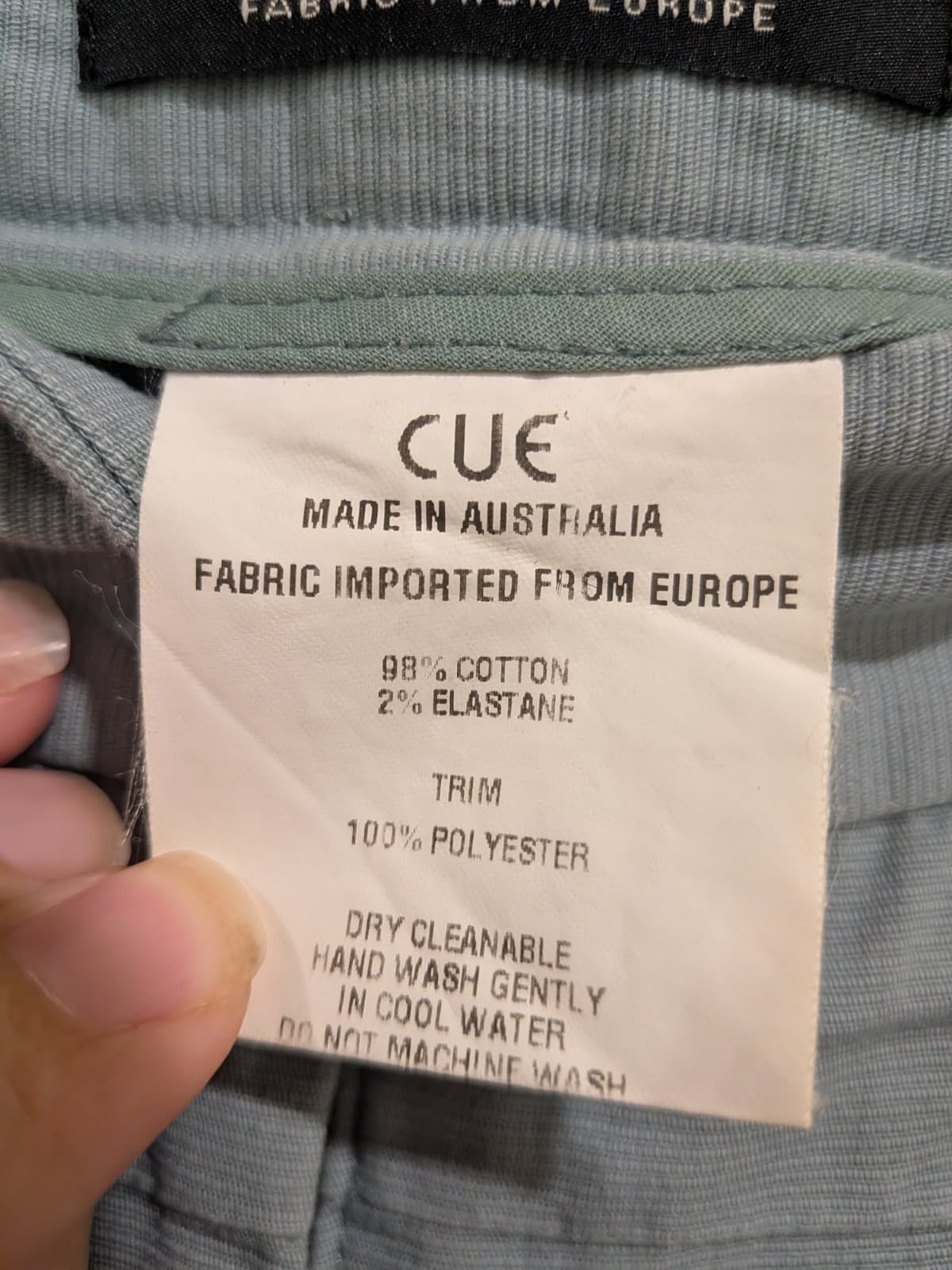 Cue Pants Size 12 Blue Slim Leg Ankle Cropped Stretch Work Office Australia — photo 12 of 12