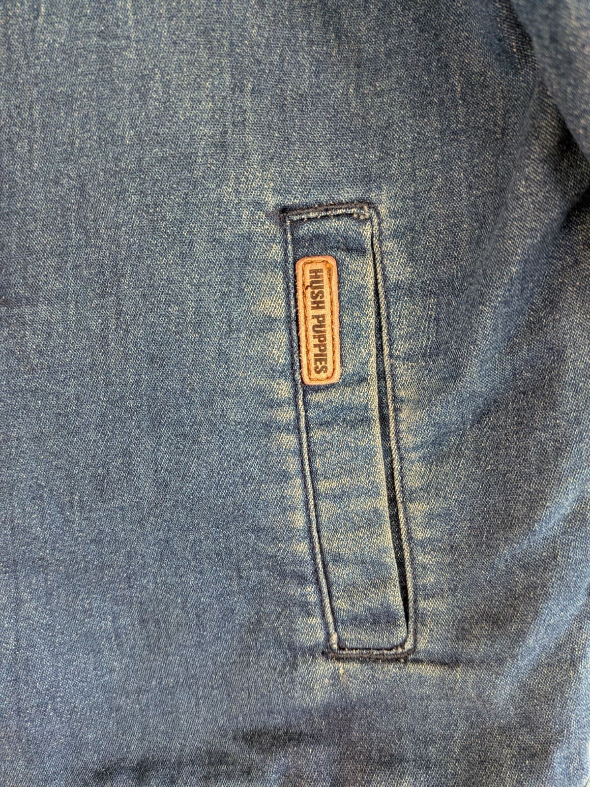 Hush Puppies Kids Denim Jacket Zip Up Logo Sleeve Casual Blue Size 10-12 — photo 4 of 10