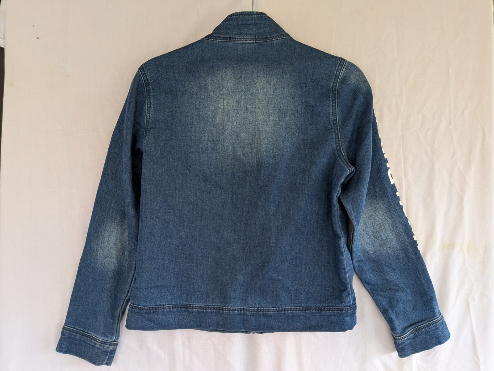 Hush Puppies Kids Denim Jacket Zip Up Logo Sleeve Casual Blue Size 10-12 — photo 10 of 10