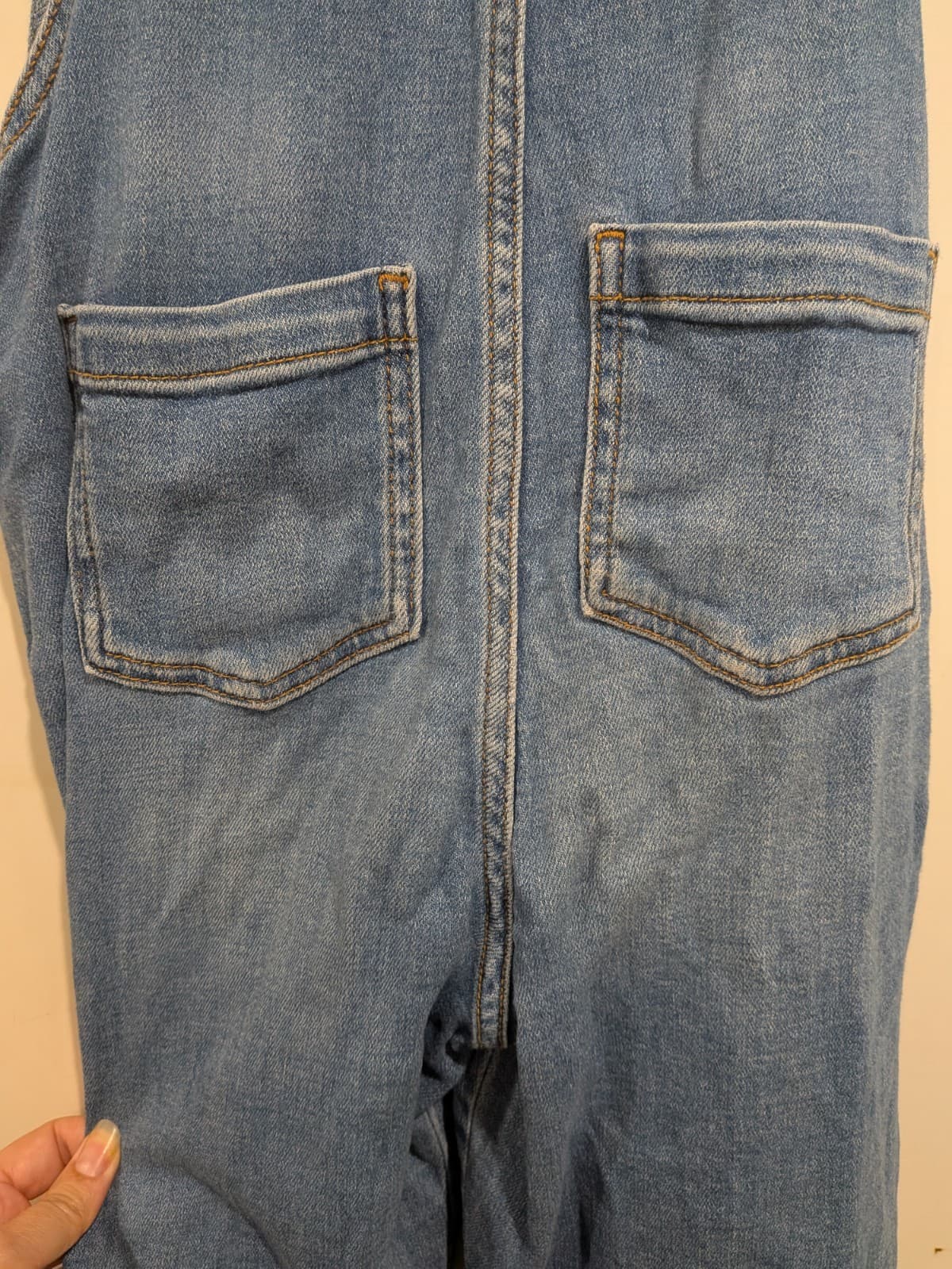 OshKosh B'gosh Denim Overalls Youth 12 Y2K Dungarees Light Wash Adjustable Bib — photo 7 of 10
