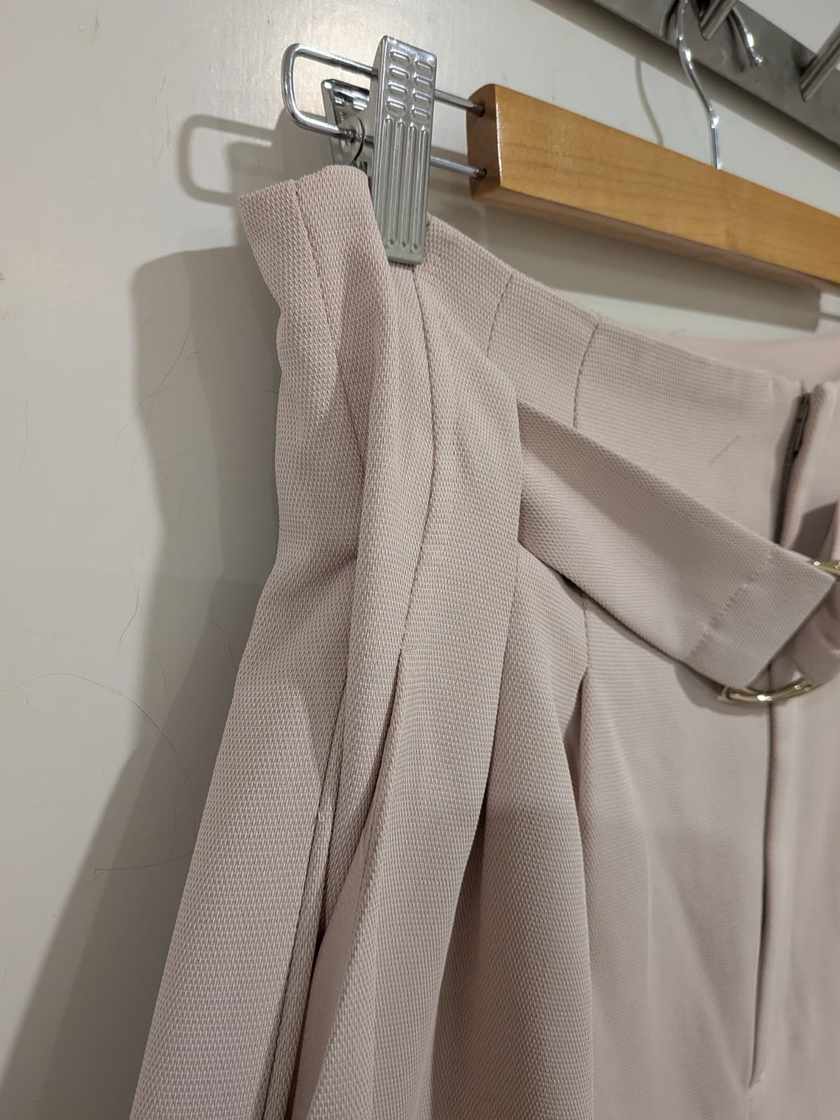 Sheike Wide Leg Pants Size 10 Blush Pink High Rise Belted Dress Career Work — photo 6 of 11