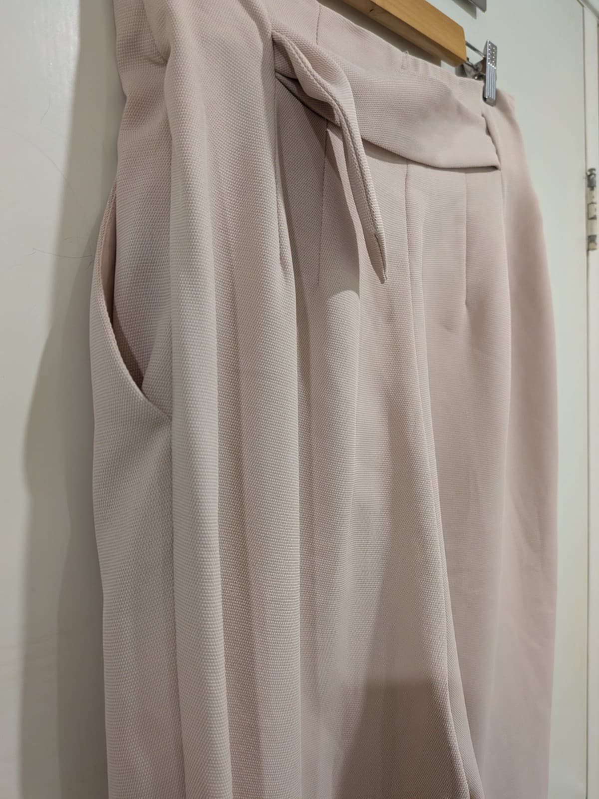 Sheike Wide Leg Pants Size 10 Blush Pink High Rise Belted Dress Career Work — photo 9 of 11
