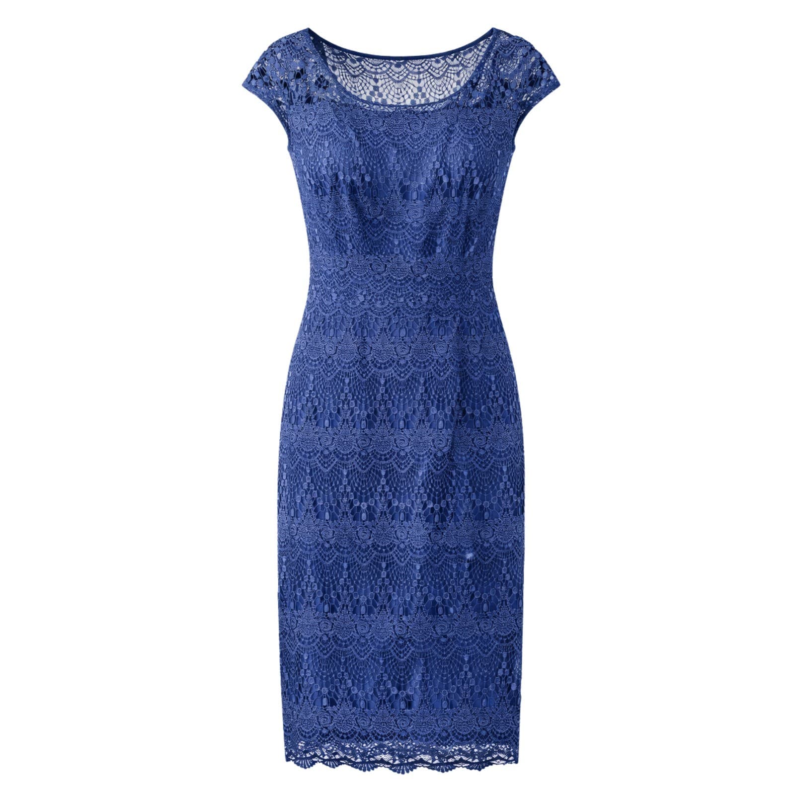 Anthea Crawford Dress Blue Lace Wiggle Cocktail Wedding Old Money Size AUS 8 — photo 1 of 9