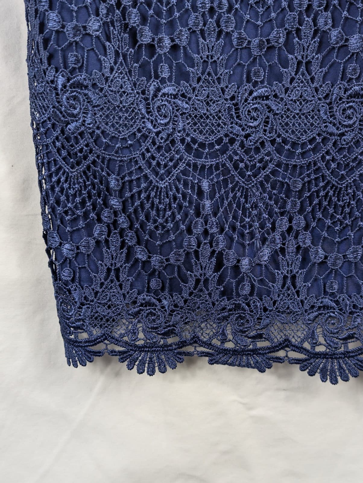 Anthea Crawford Dress Blue Lace Wiggle Cocktail Wedding Old Money Size AUS 8 — photo 4 of 9