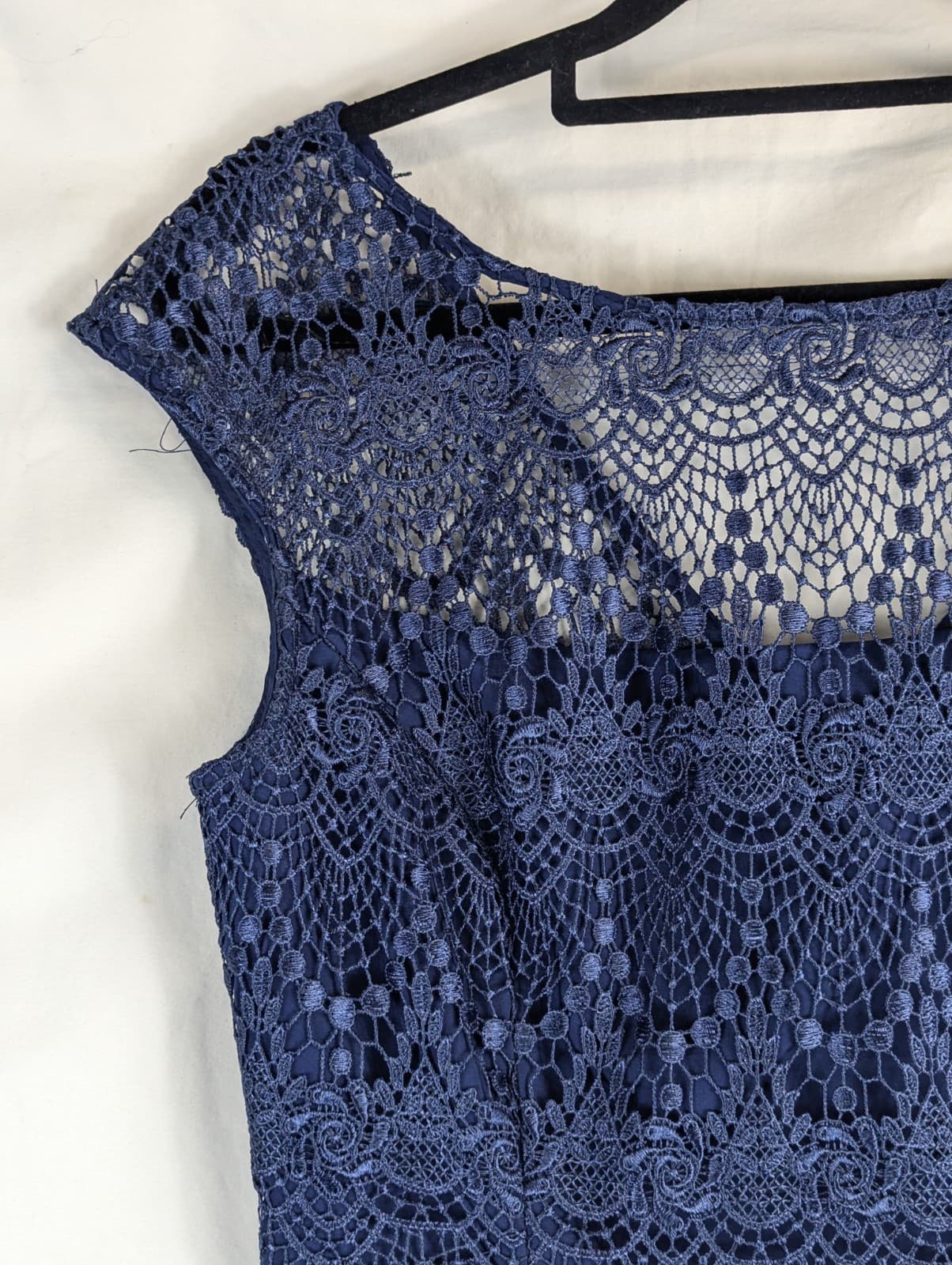 Anthea Crawford Dress Blue Lace Wiggle Cocktail Wedding Old Money Size AUS 8 — photo 5 of 9