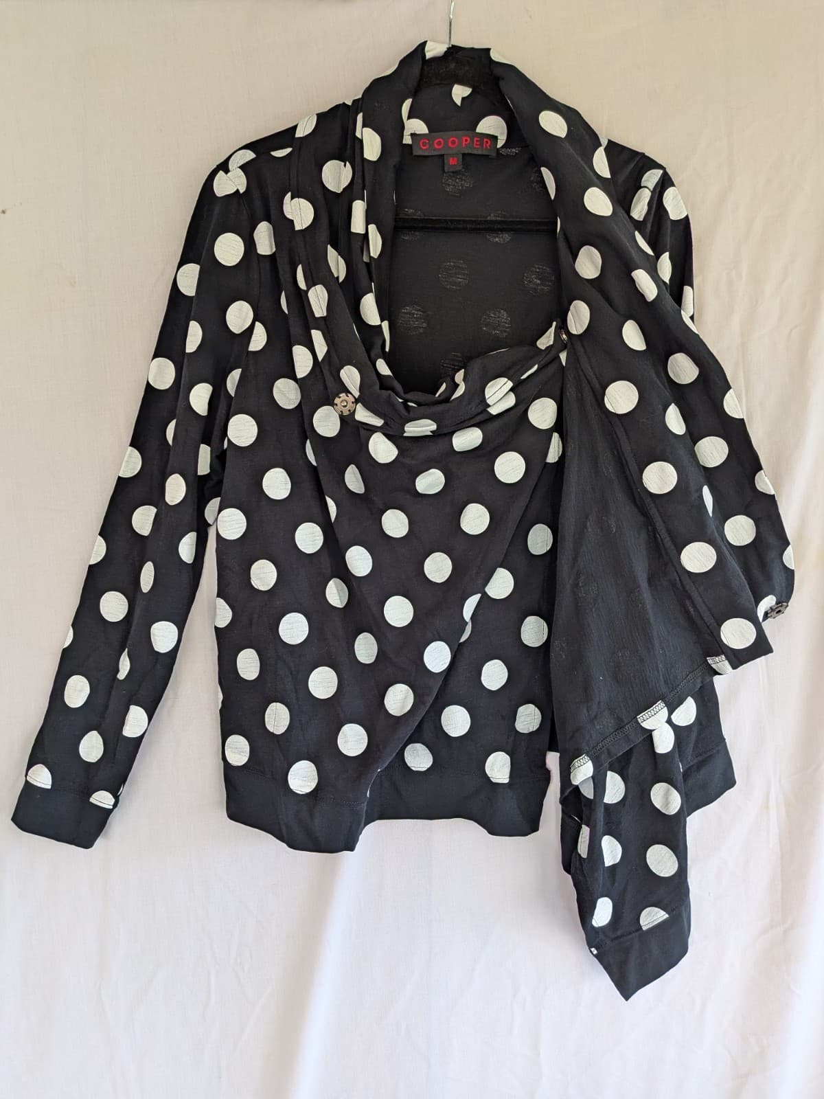 Cooper Driving Me Dotty Drape Jacket Black White Polka Dot Size M Spring 2017 — photo 6 of 6