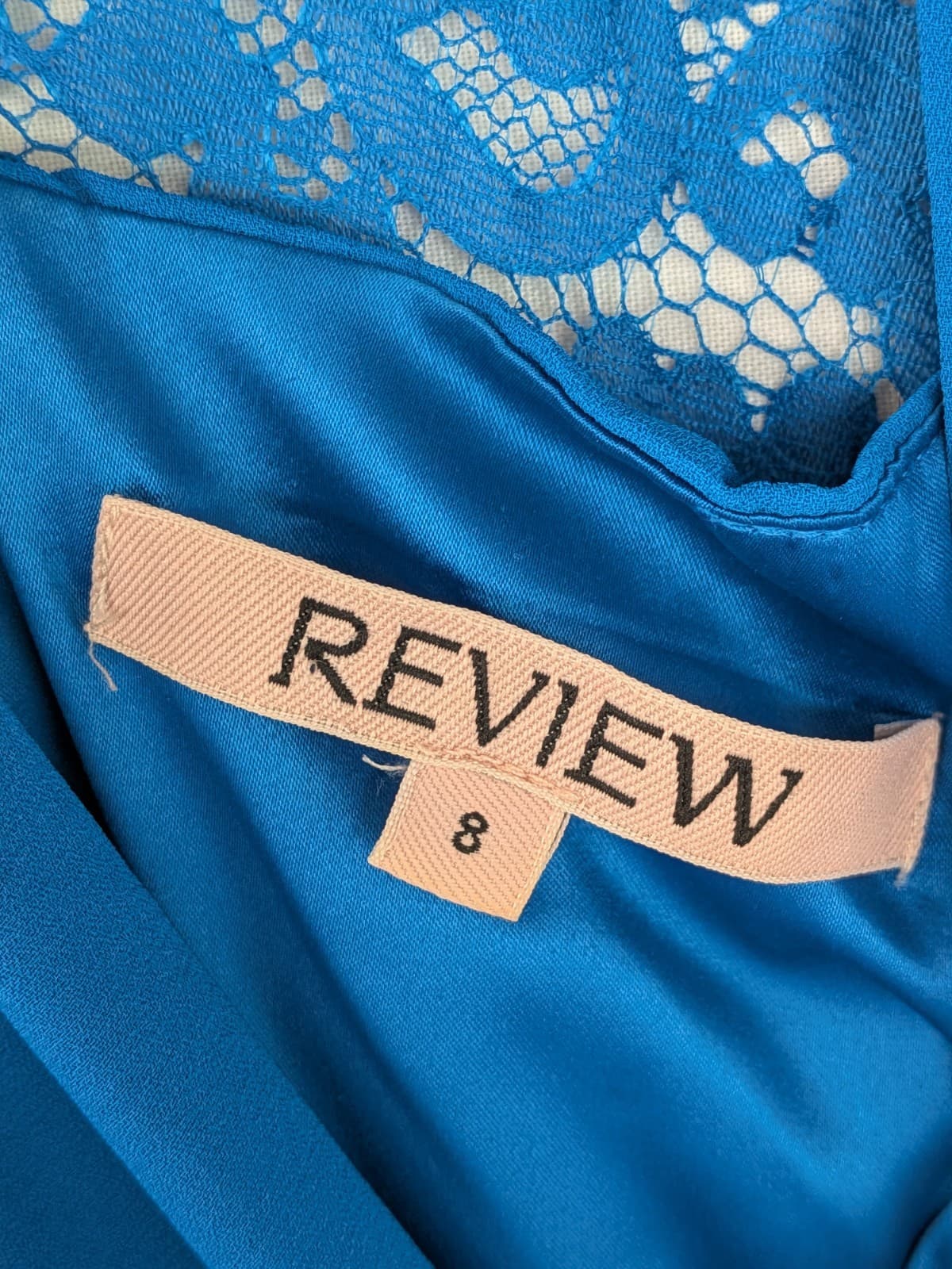 Review Dress Maxi Lace Formal Blue Evening Wedding Floppy Size 8 AUS 4 US — photo 9 of 13