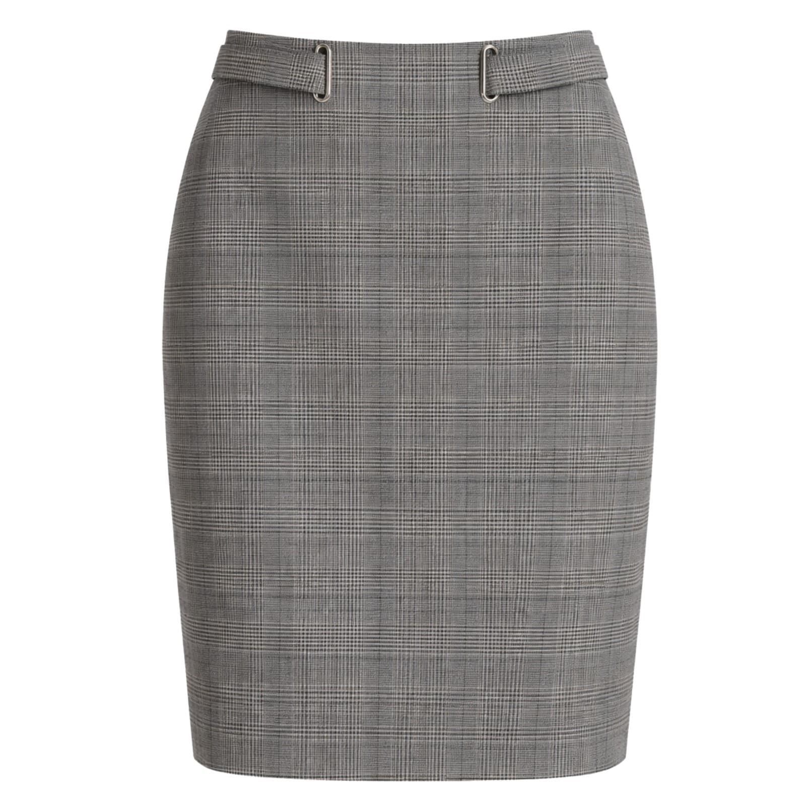 Portmans Pencil Skirt Grey Check Work Office Corporate Stretch Lined Size 10 — photo 1 of 11