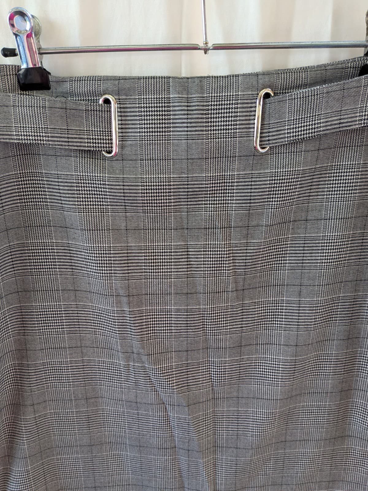 Portmans Pencil Skirt Grey Check Work Office Corporate Stretch Lined Size 10 — photo 4 of 11