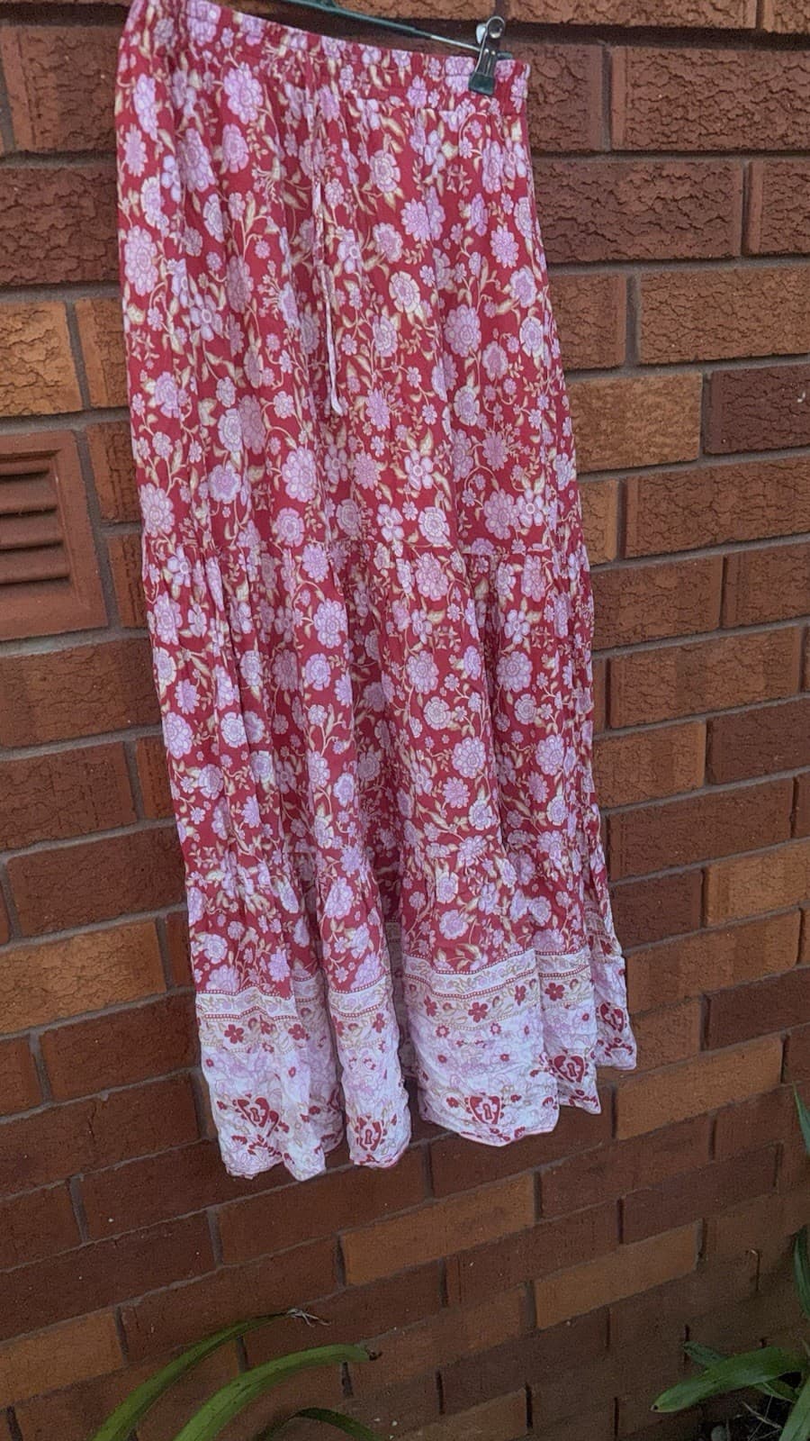 Ally Fashion Womens Floral Maxi Skirt Size 14 Pink Red White — photo 11 of 17