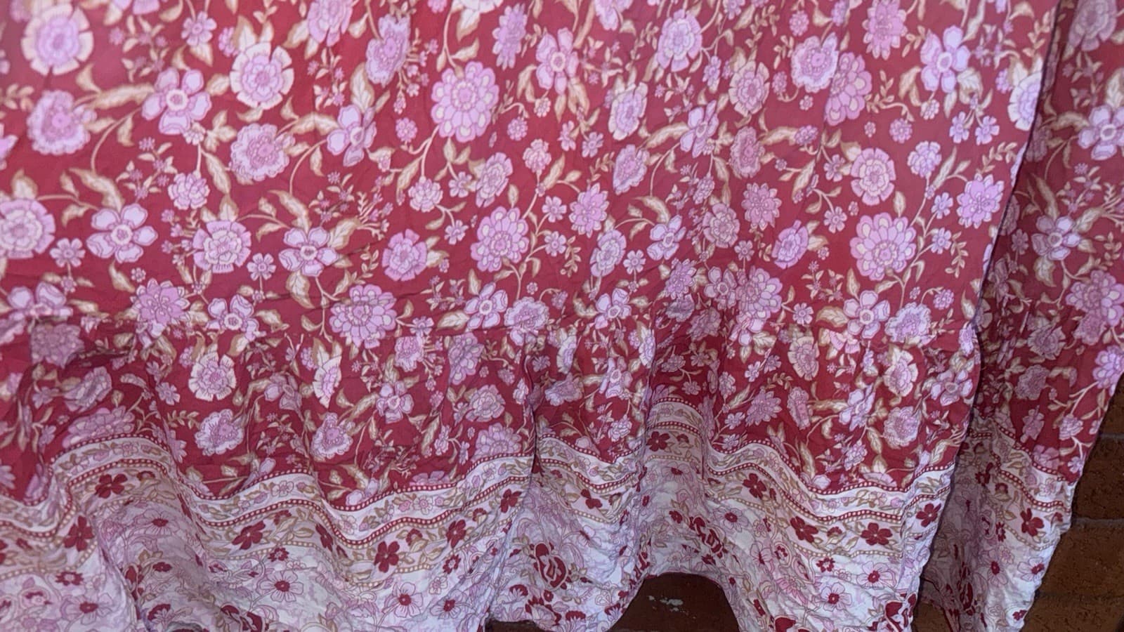 Ally Fashion Womens Floral Maxi Skirt Size 14 Pink Red White — photo 14 of 17