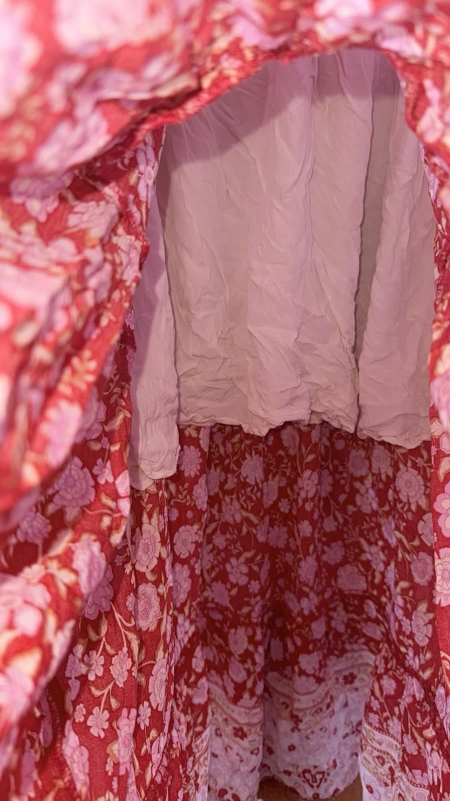 Ally Fashion Womens Floral Maxi Skirt Size 14 Pink Red White — photo 5 of 17