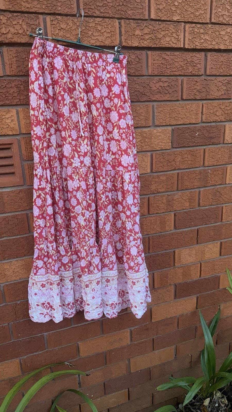 Ally Fashion Womens Floral Maxi Skirt Size 14 Pink Red White — photo 6 of 17