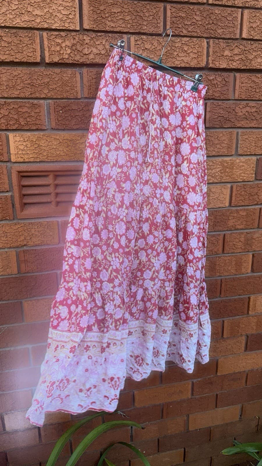 Ally Fashion Womens Floral Maxi Skirt Size 14 Pink Red White — photo 7 of 17