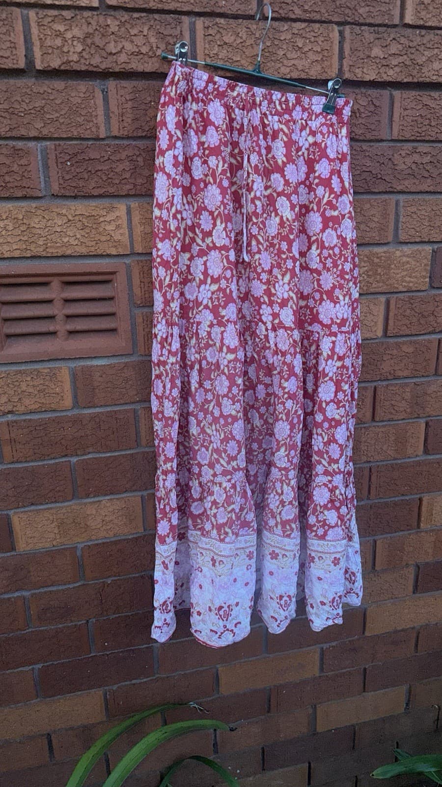Ally Fashion Womens Floral Maxi Skirt Size 14 Pink Red White — photo 8 of 17