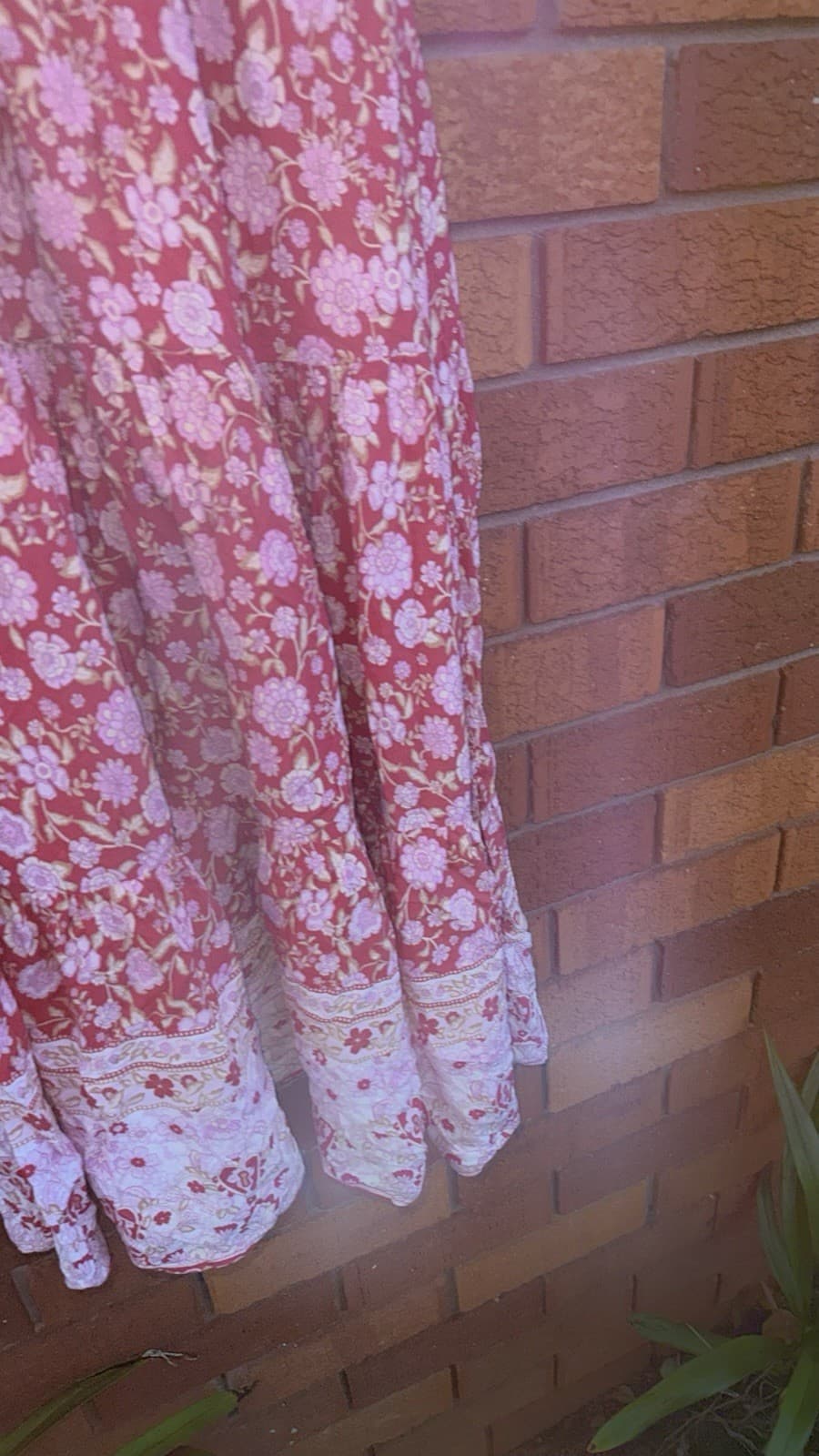 Ally Fashion Womens Floral Maxi Skirt Size 14 Pink Red White — photo 9 of 17