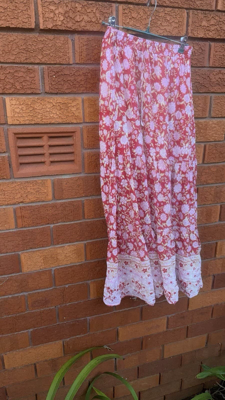 Ally Fashion Womens Floral Maxi Skirt Size 14 Pink Red White — photo 10 of 17