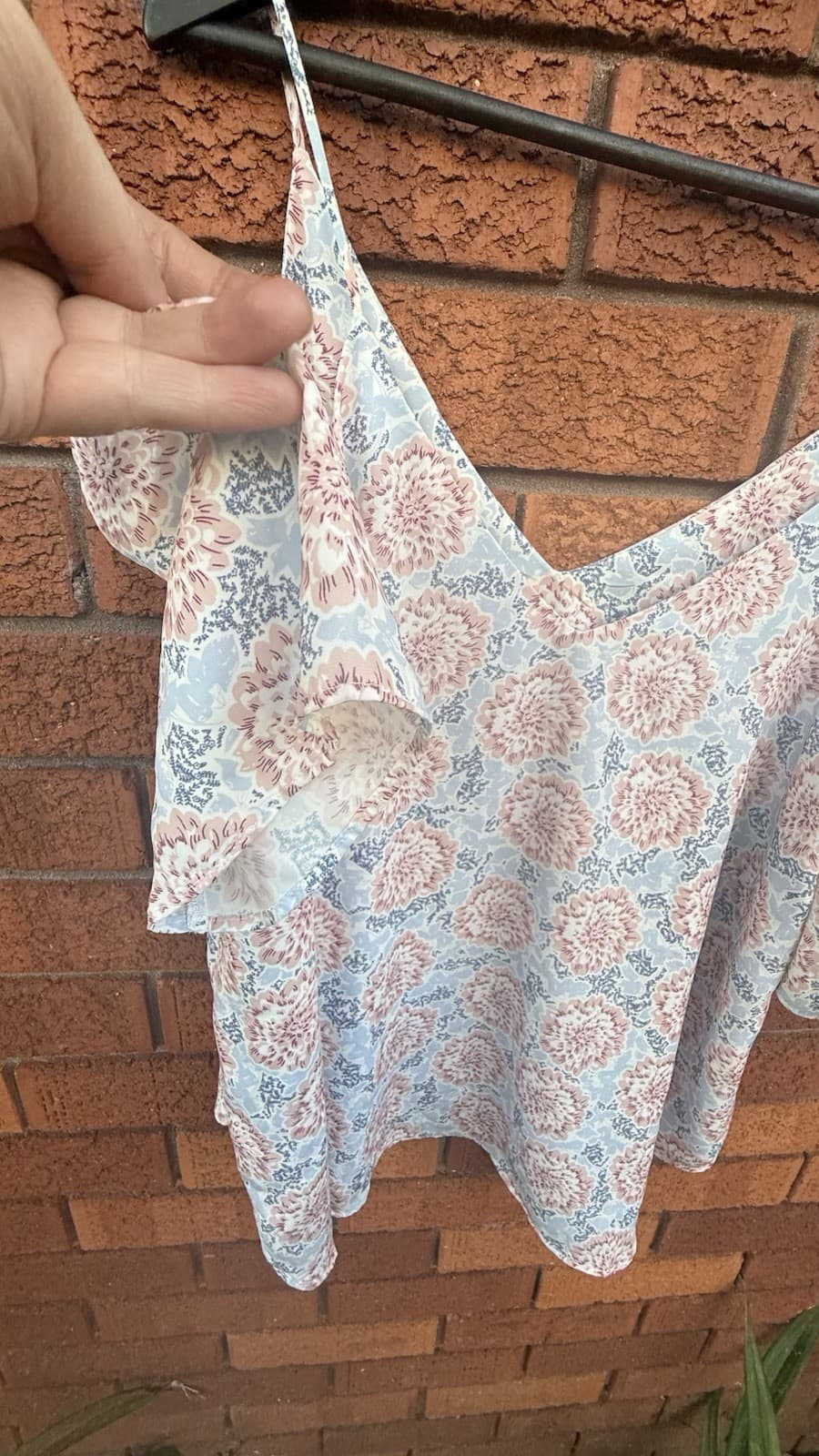 Glassons Cold Shoulder Tank Top Womens 14 Floral Camisole V-Neck Lined — photo 2 of 12