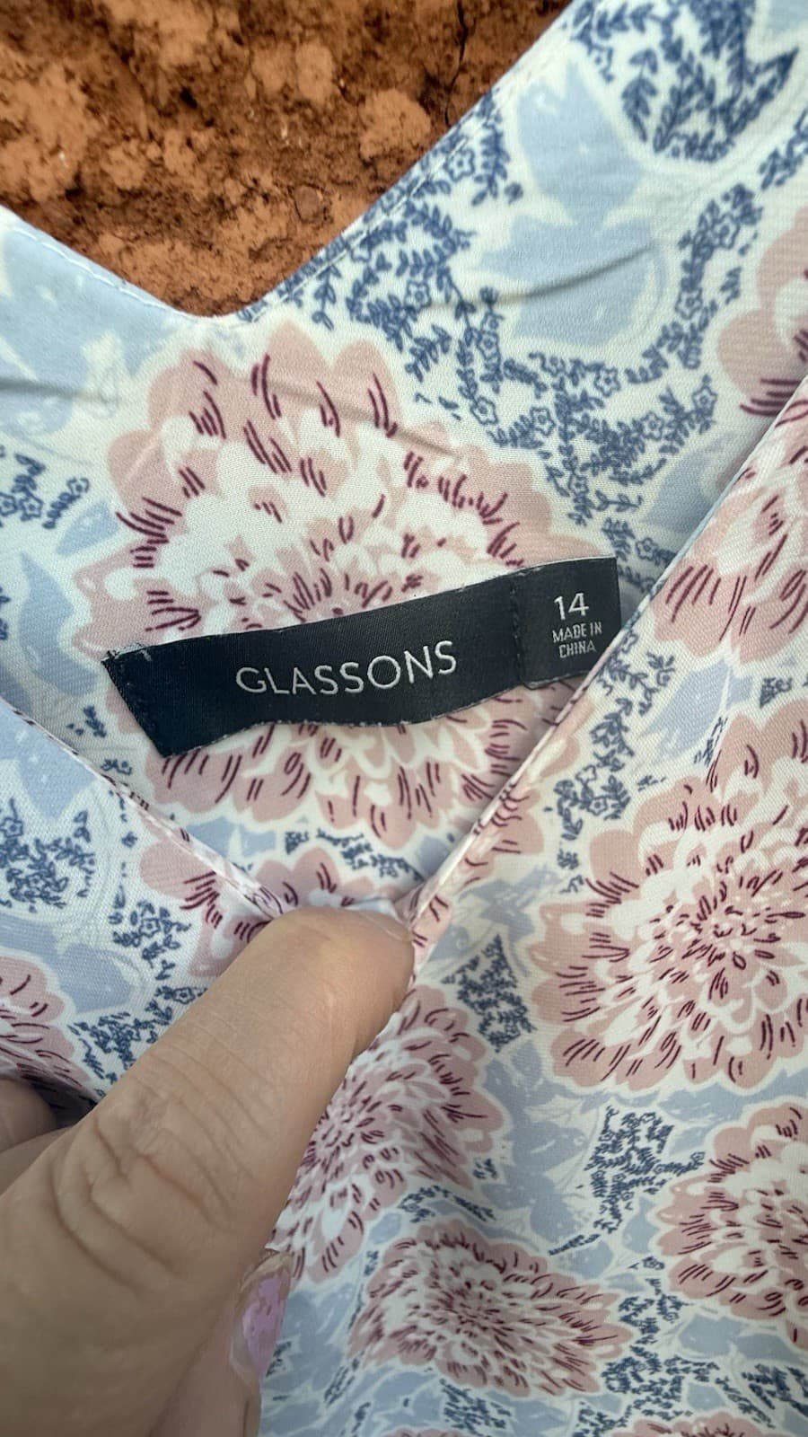 Glassons Cold Shoulder Tank Top Womens 14 Floral Camisole V-Neck Lined — photo 3 of 12