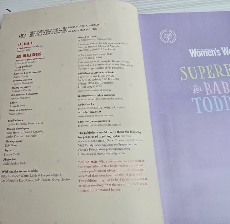 Superfoods for Babies And Toddlers by The Australian Women Nutrition, Recipes HC — photo 8 of 14