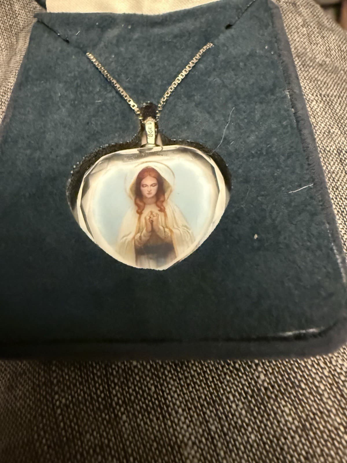 Bradford Exchange 925 Silver Crystal Mary Pendant Necklace — photo 1 of 7