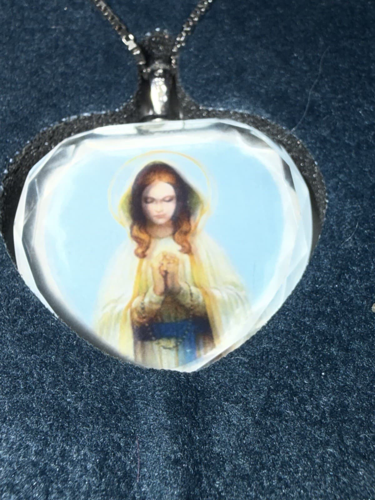 Bradford Exchange 925 Silver Crystal Mary Pendant Necklace — photo 2 of 7