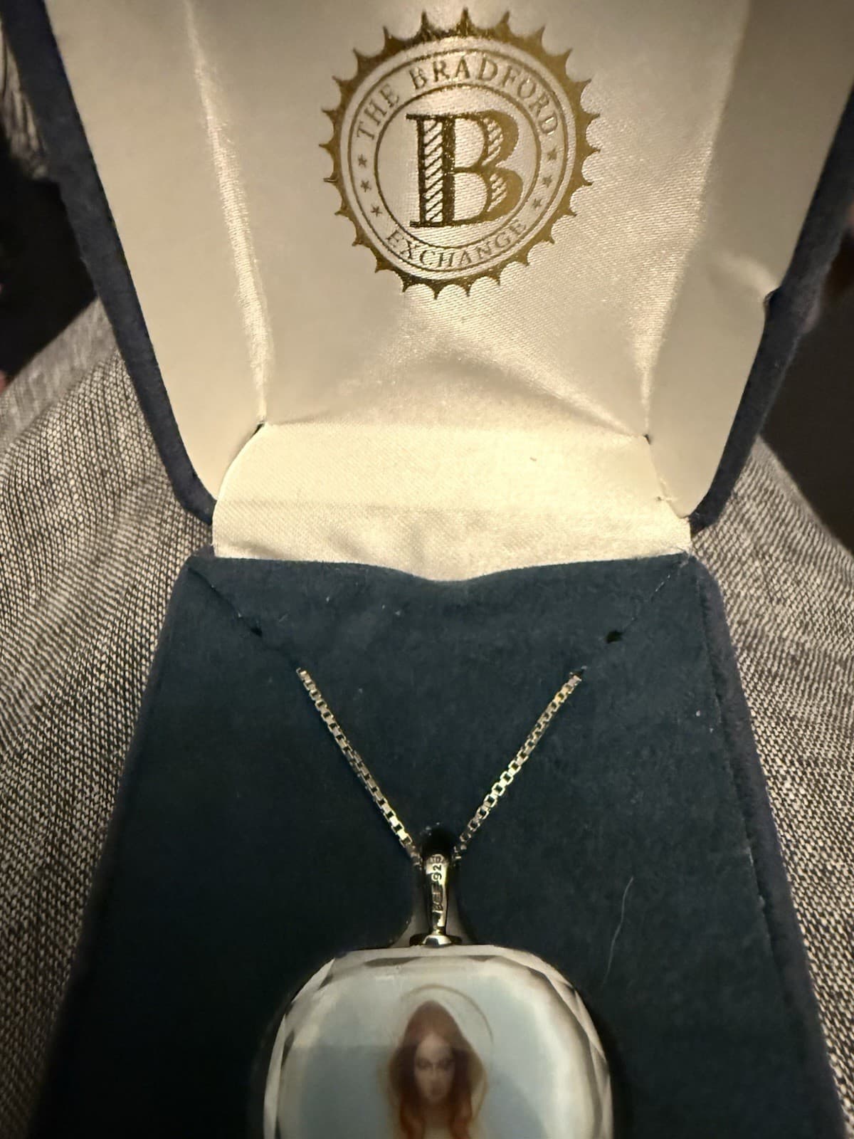 Bradford Exchange 925 Silver Crystal Mary Pendant Necklace — photo 3 of 7