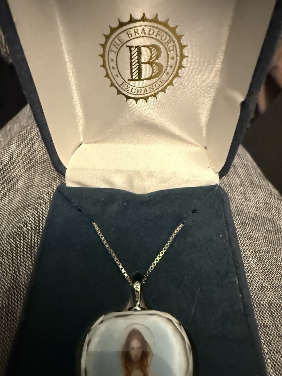 Bradford Exchange 925 Silver Crystal Mary Pendant Necklace — photo 5 of 7