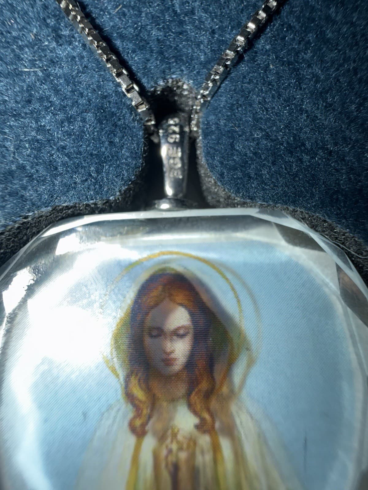 Bradford Exchange 925 Silver Crystal Mary Pendant Necklace — photo 6 of 7
