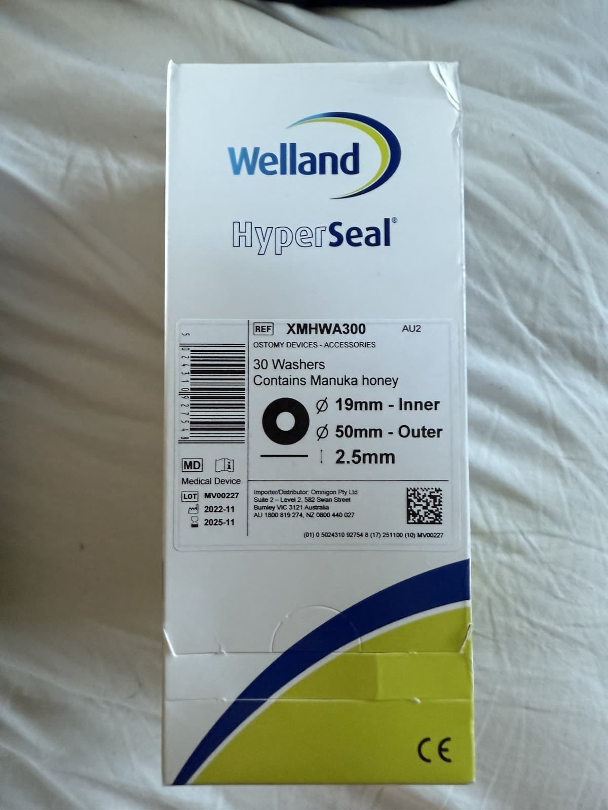 Welland HyperSeal 30 Washers Seals With Manuka Honey 19-50mm Ostomy Seals — photo 1 of 6