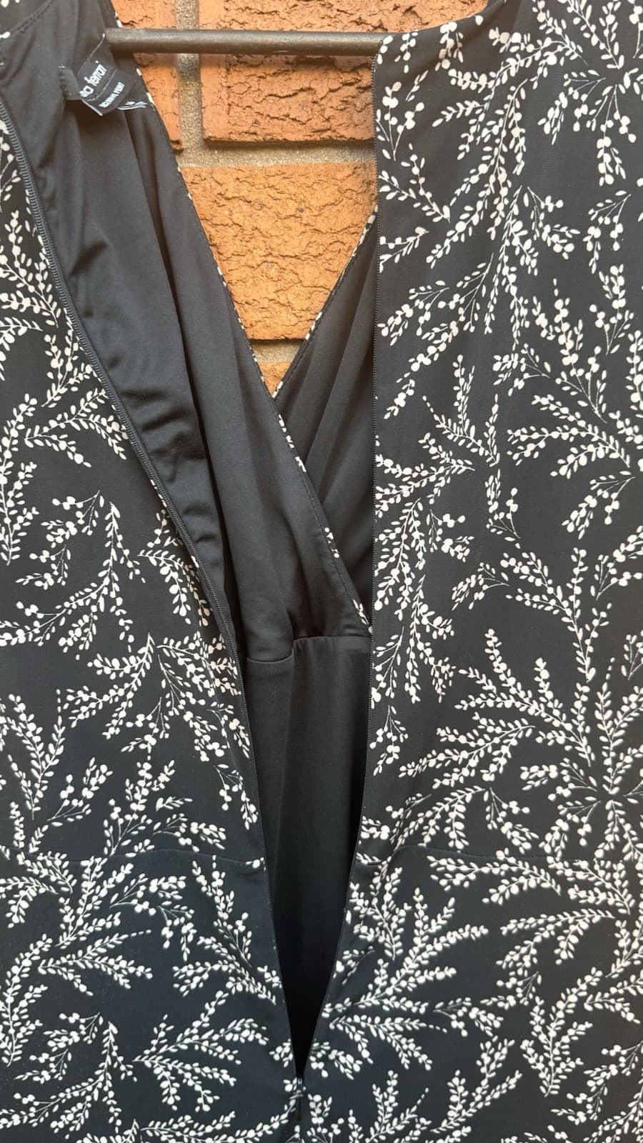 Diana Ferrari Dress Womens Size 16 Black Cream Stretch — photo 12 of 14