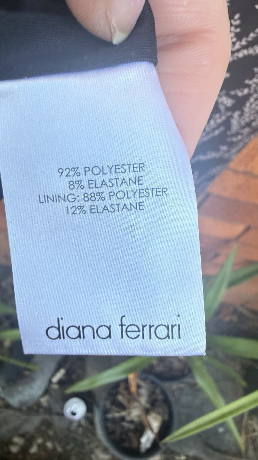 Diana Ferrari Dress Womens Size 16 Black Cream Stretch — photo 13 of 14