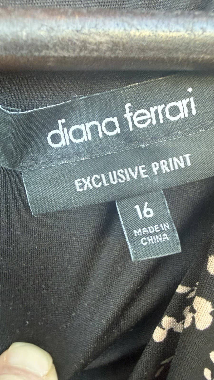 Diana Ferrari Dress Womens Size 16 Black Cream Stretch — photo 4 of 14