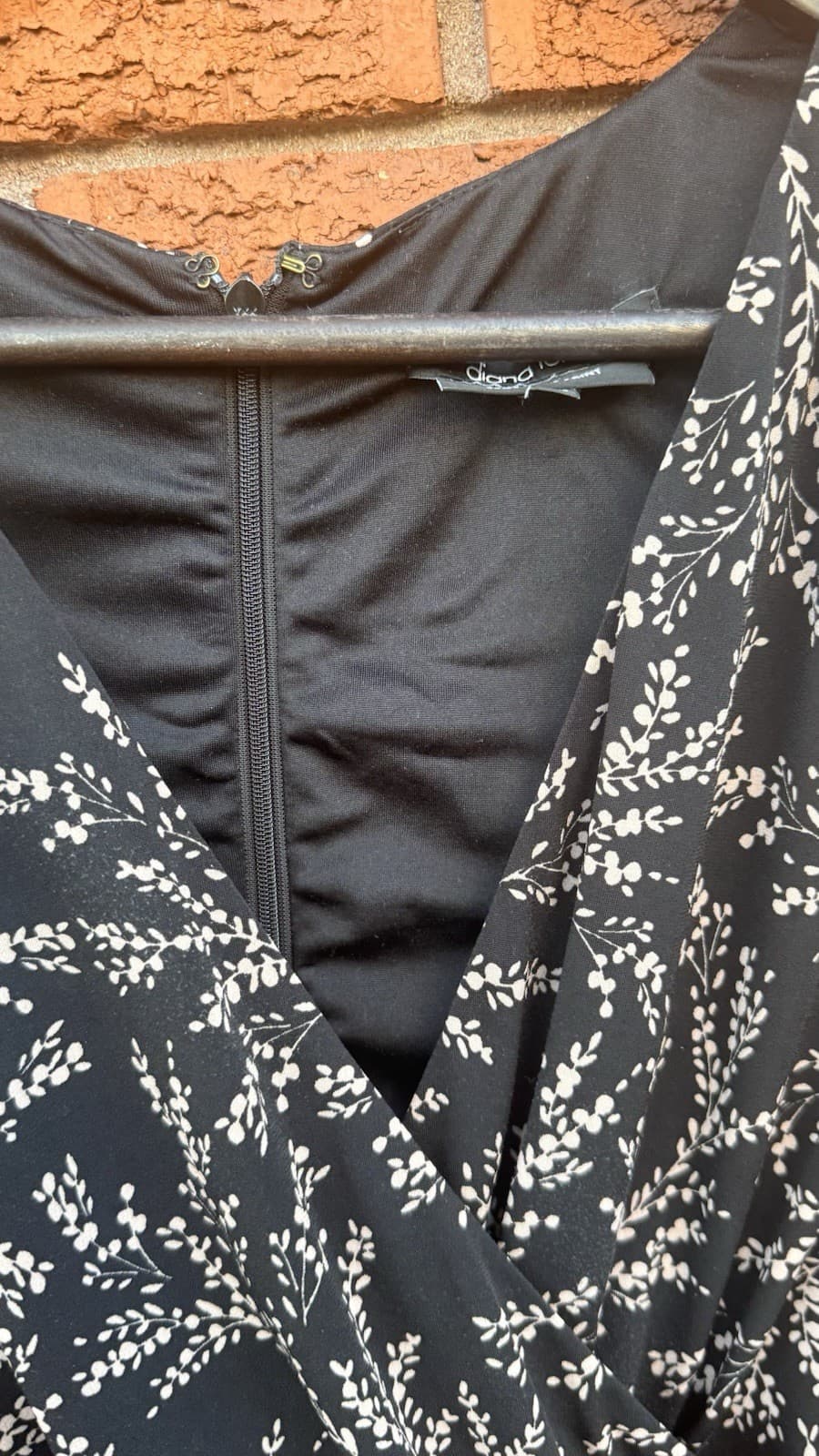 Diana Ferrari Dress Womens Size 16 Black Cream Stretch — photo 9 of 14