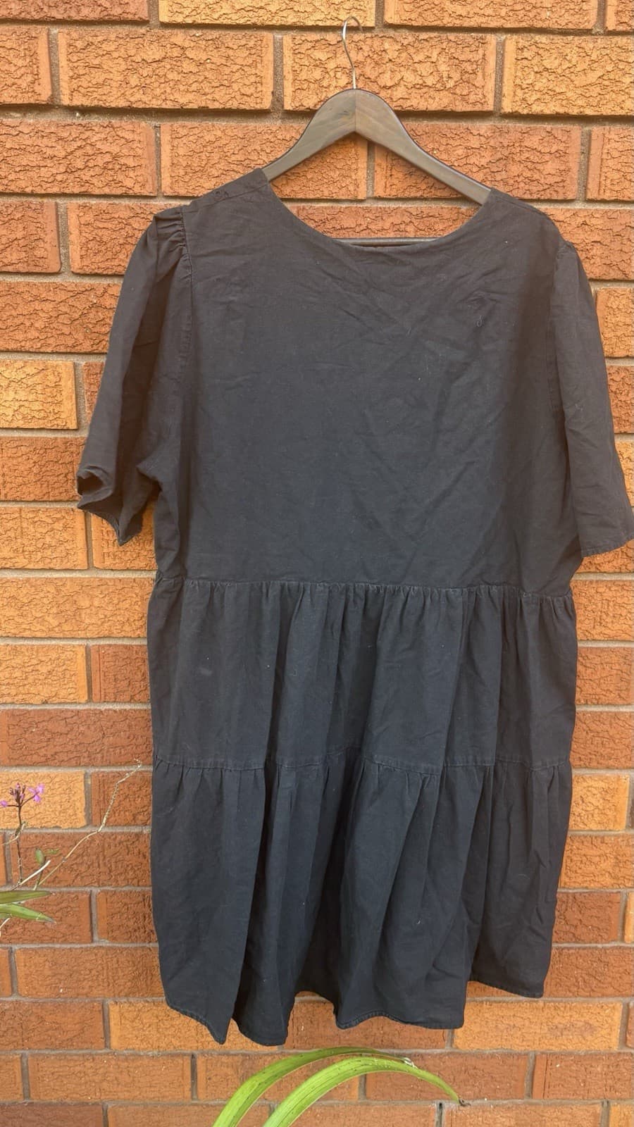 Atmos Here Black Womens Short Sleeve Cotton Dress Size 24 Lined — photo 9 of 12