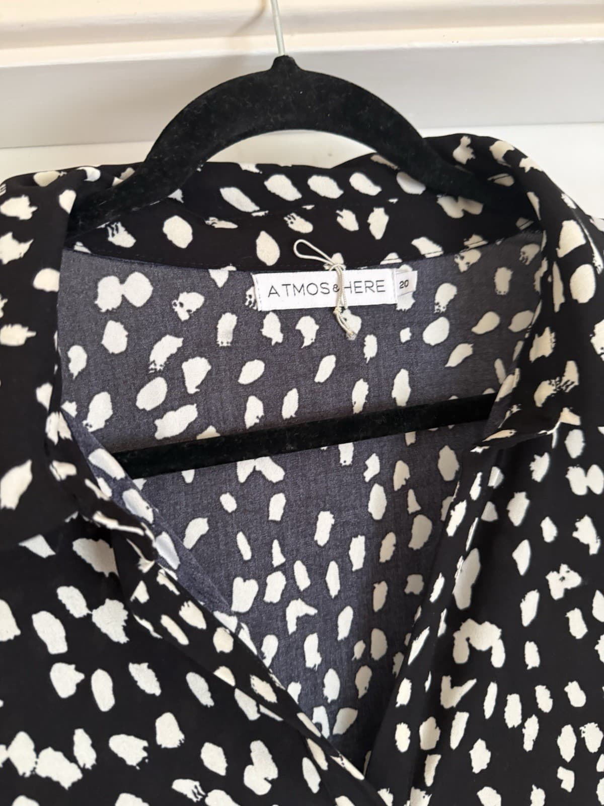 Atmos & Here Black and White Maxi Dress Size 20 Long Sleeve — photo 3 of 7