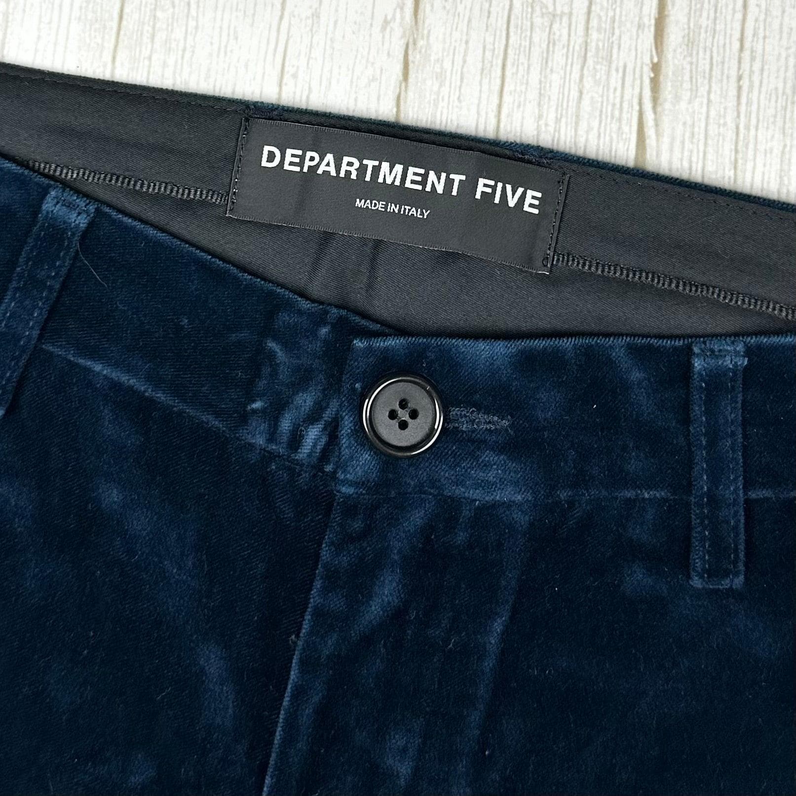 NWT- Department 5 Made in Italy Navy Velvet Pants- Size 26 — photo 6 of 7