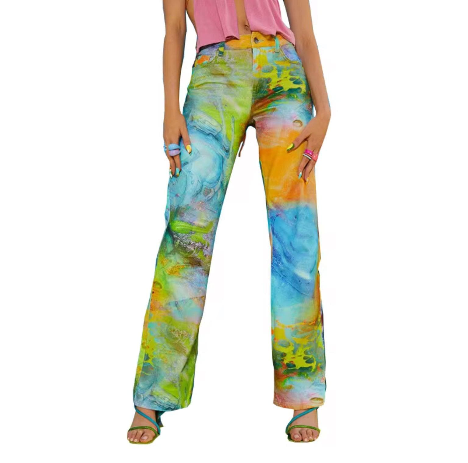 Jaded London Printed Art Slouchy Fit Jeans- Size 24" — photo 1 of 8