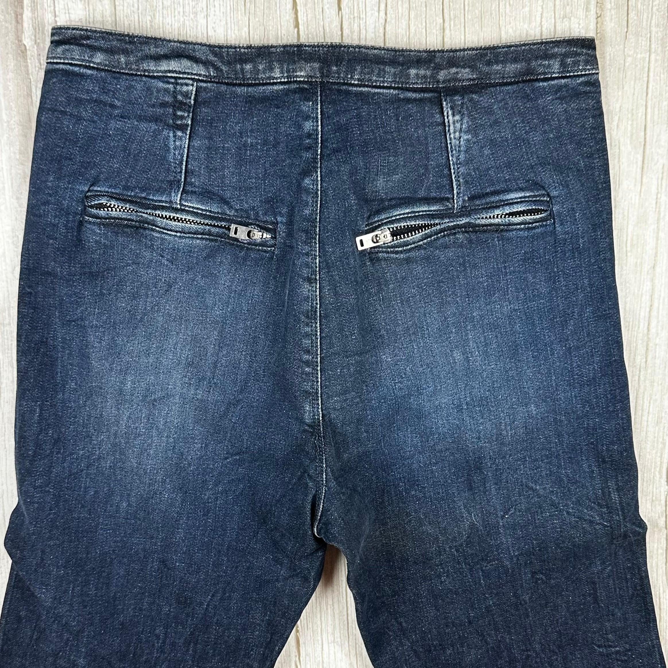 NEW -Italian Designer Lace up Front Moto Jeans Size- 27 — photo 4 of 6