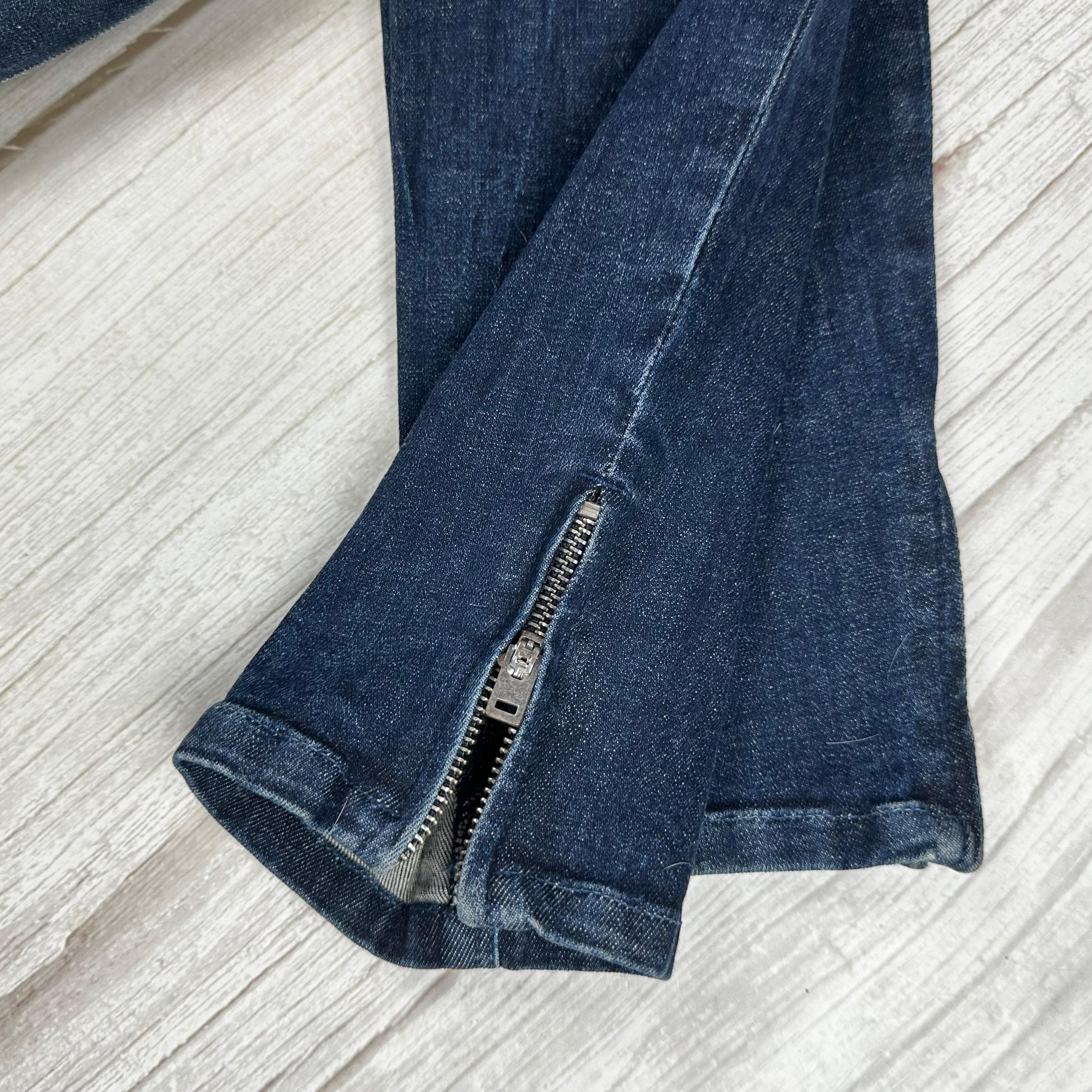 NEW -Italian Designer Lace up Front Moto Jeans Size- 27 — photo 5 of 6