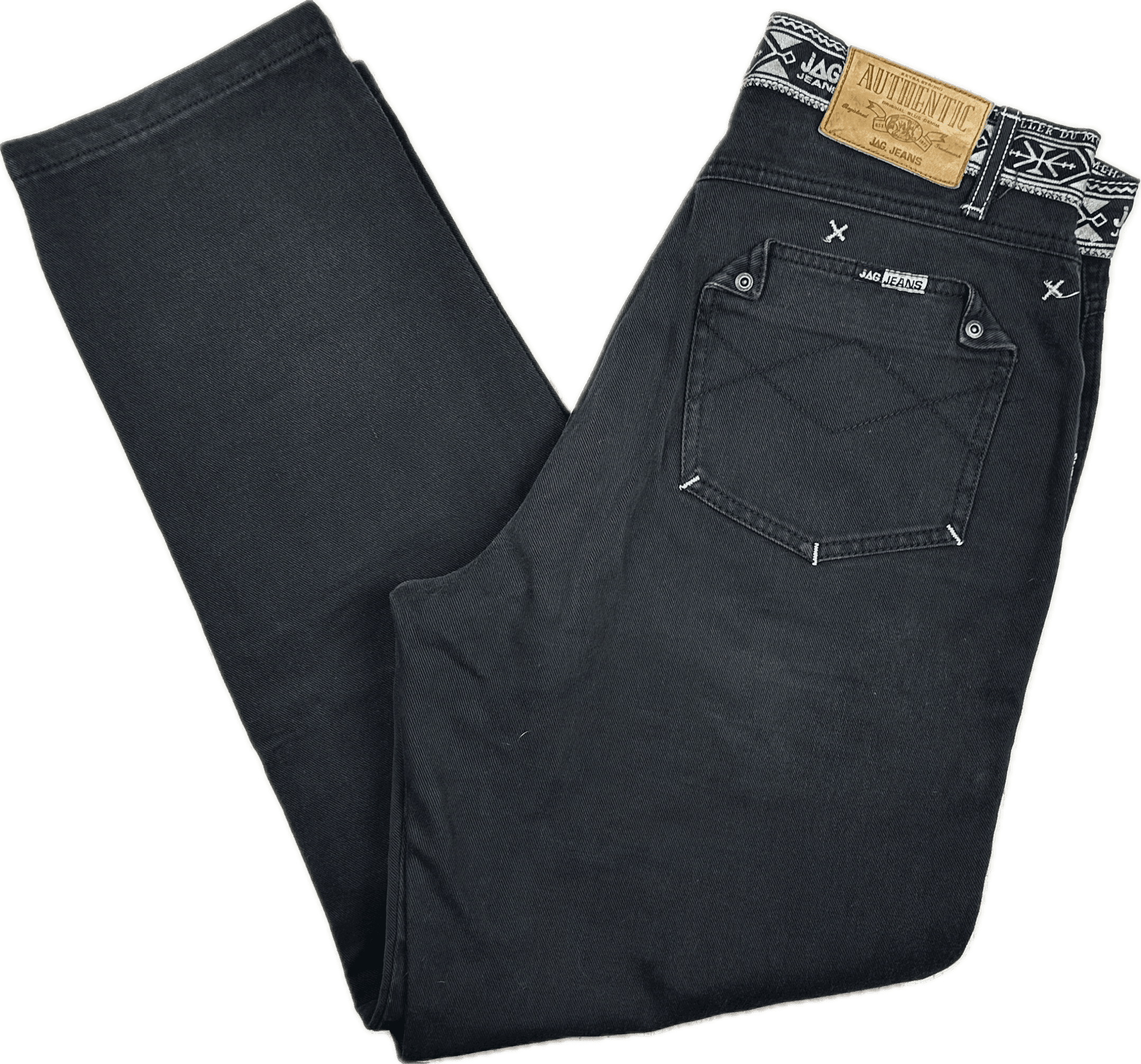 JAG Vintage 1980's Aust. Made Black Aztec Jeans - Suit Size 12/14 — photo 1 of 7