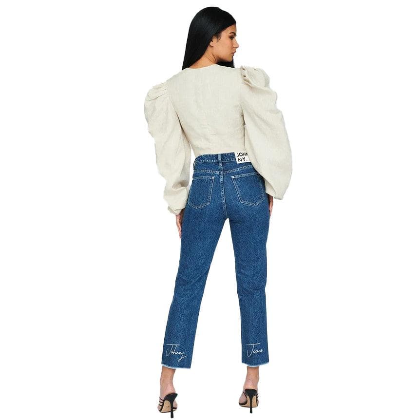 Johnny Jeans Embroidered Cuff Straight Ankle Jeans - Size 27 — photo 1 of 13