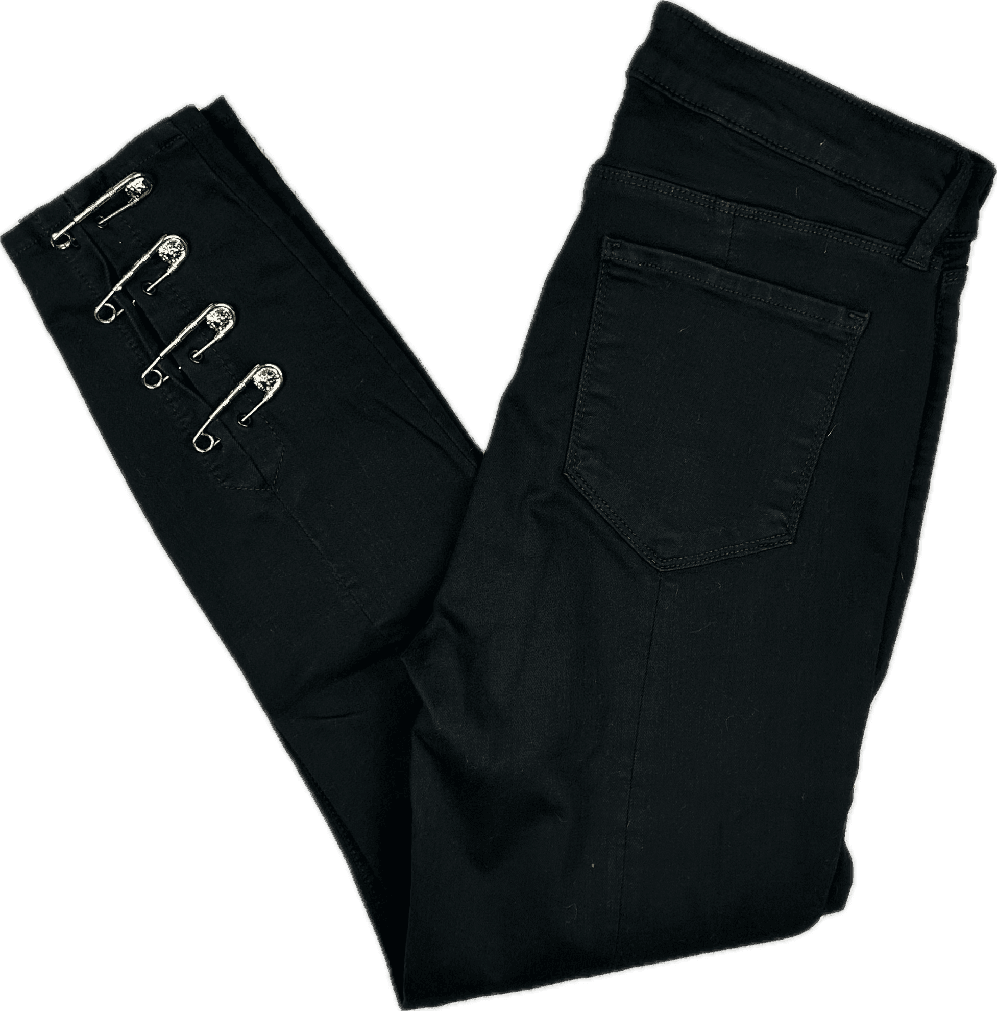 L'Agence 'Nicolette' Embellished Hem Black Jeans- Size 29 — photo 3 of 14