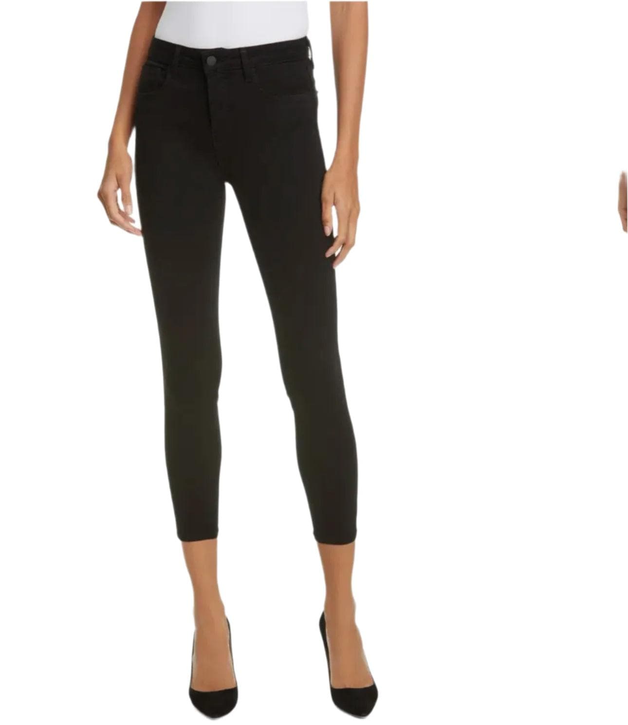 L'Agence 'Nicolette' Embellished Hem Black Jeans- Size 29 — photo 4 of 14