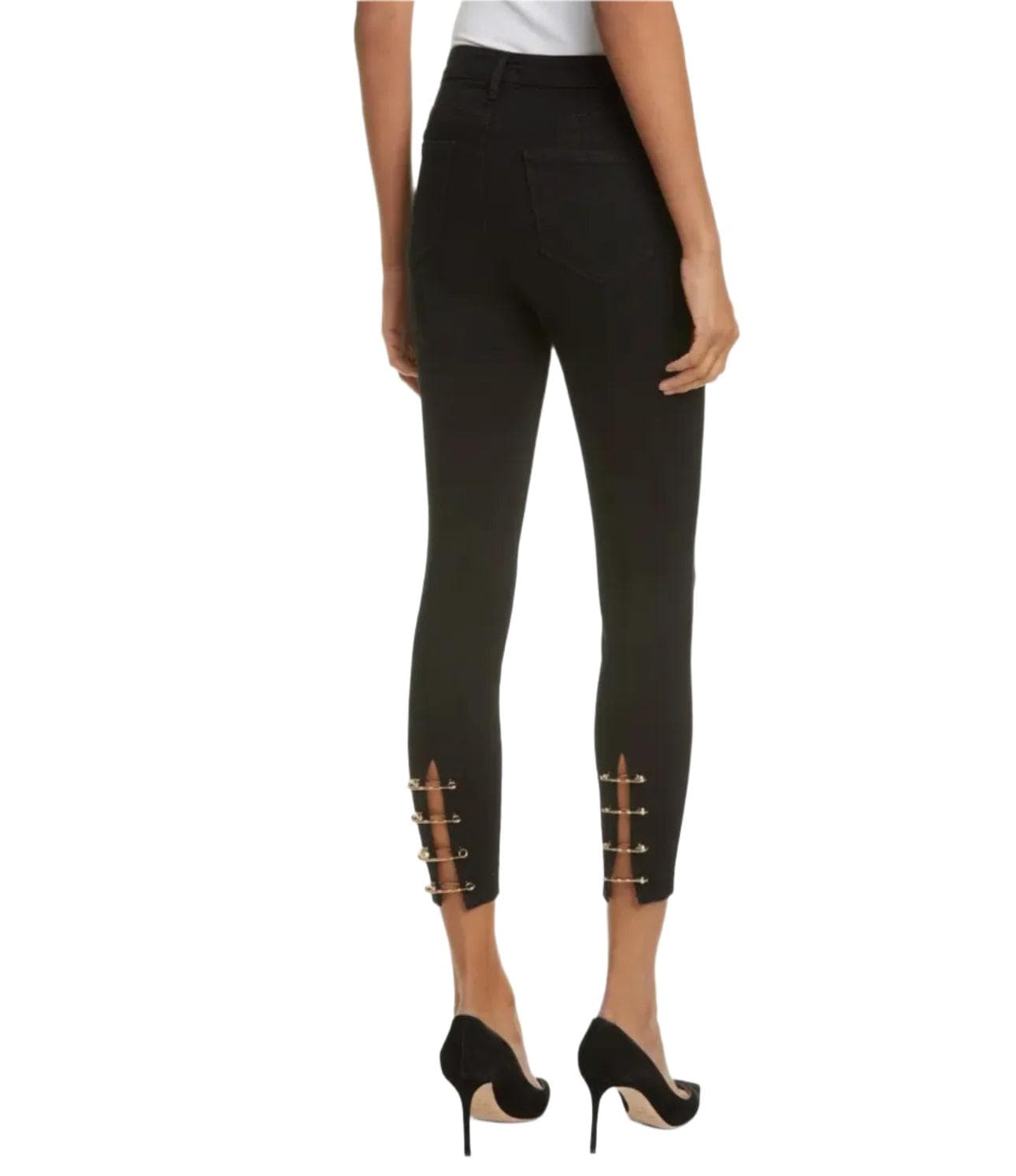 L'Agence 'Nicolette' Embellished Hem Black Jeans- Size 29 — photo 5 of 14