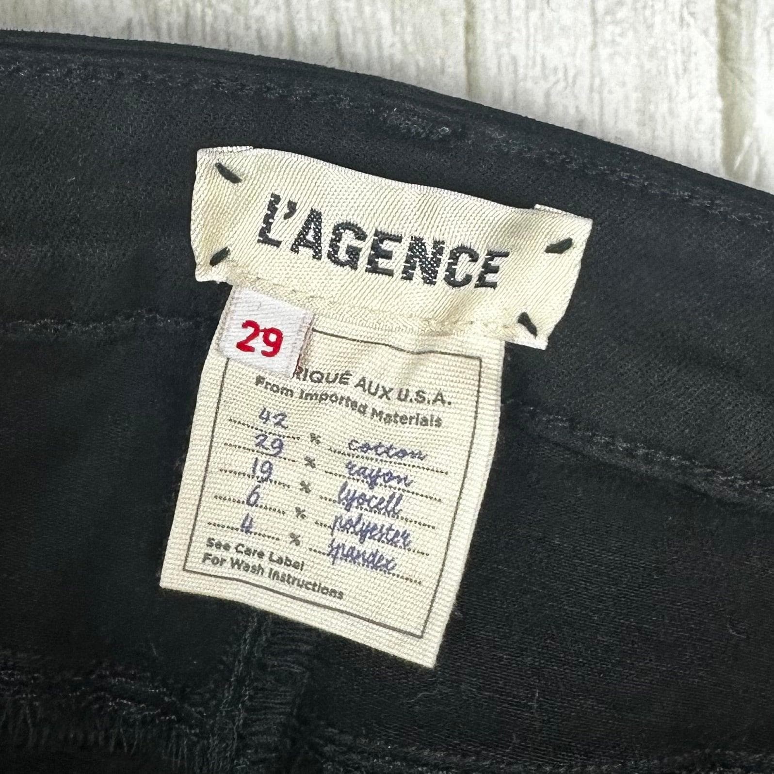 L'Agence 'Nicolette' Embellished Hem Black Jeans- Size 29 — photo 8 of 14