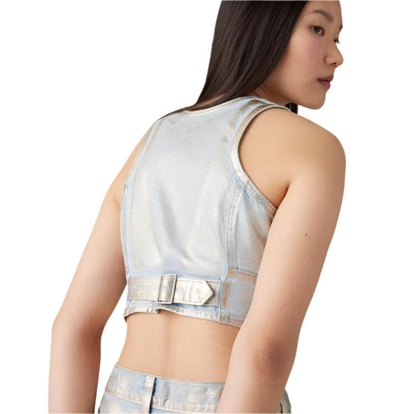 NWT - Levis 'Mona' Denim Corset Top Optical Illusion- Size S — photo 5 of 6