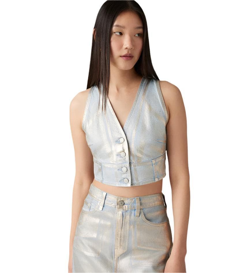 NWT - Levis 'Mona' Denim Corset Top Optical Illusion- Size S — photo 6 of 6