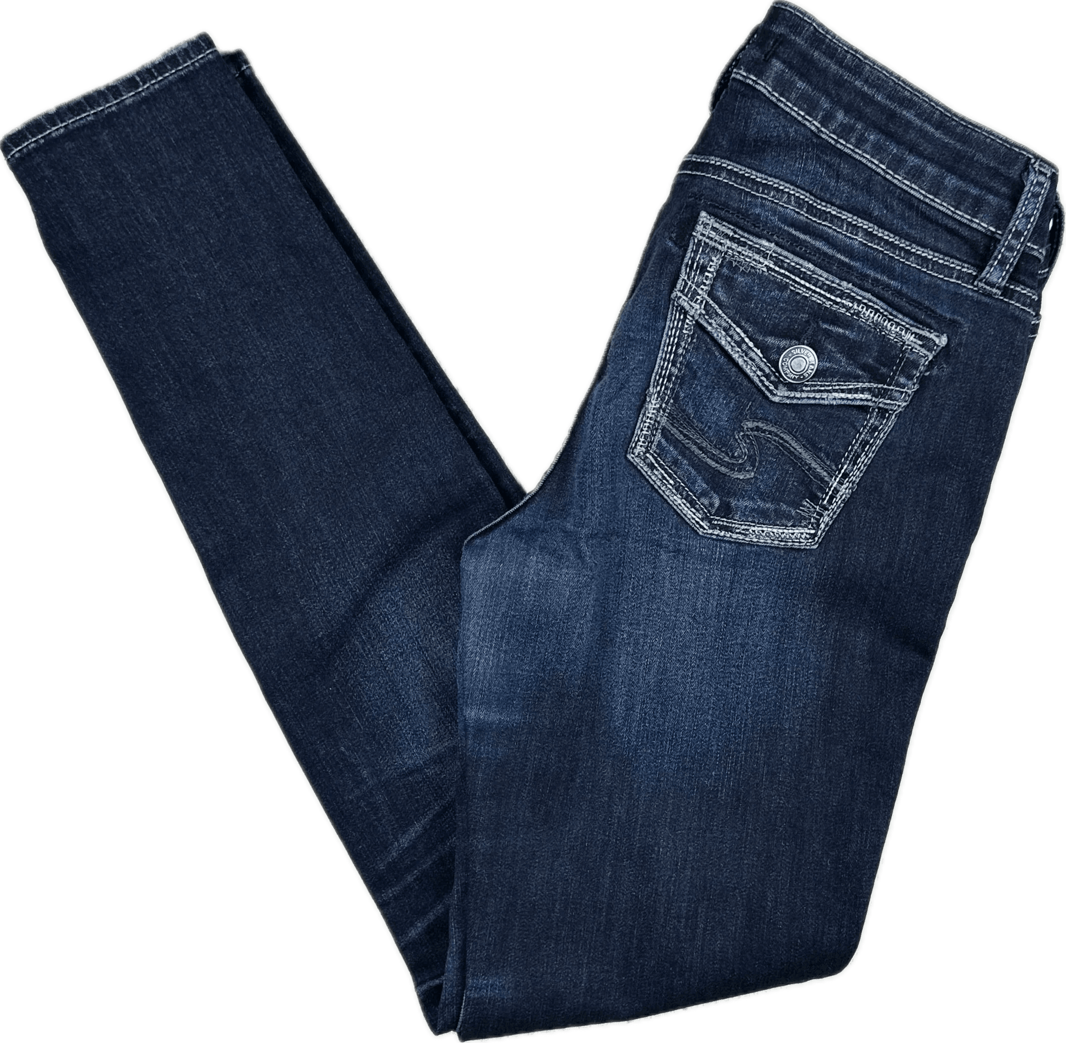 Silver Jeans 'Elyse Skinny' Mid Rise Distress Jeans- Size 26 — photo 2 of 7